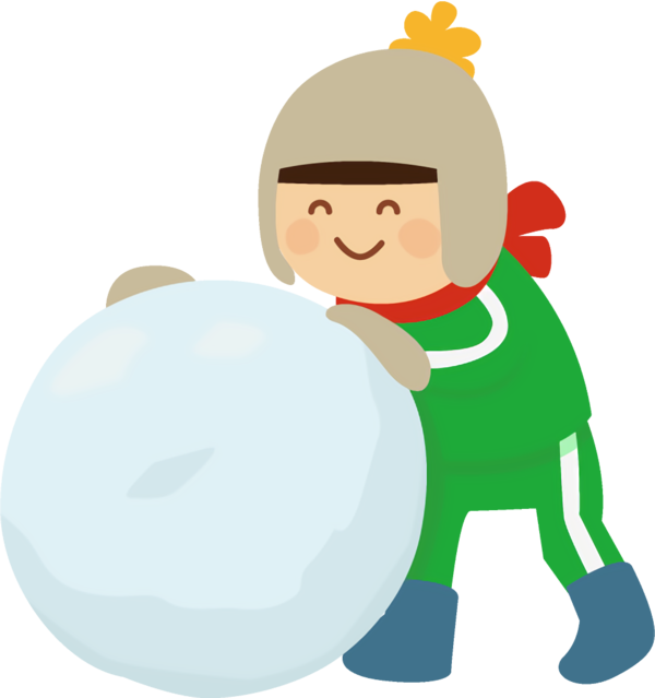 Transparent Rolling a big snowball for New Year