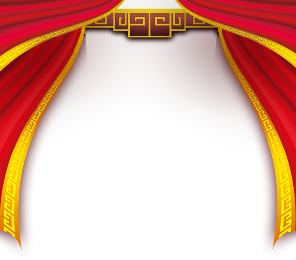 Transparent Curtain Chinese New Year Festival Text Theater Curtain for New Year