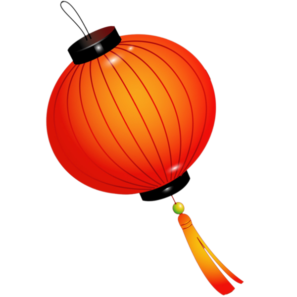 Transparent Lantern China Paper Lantern Orange Line for New Year