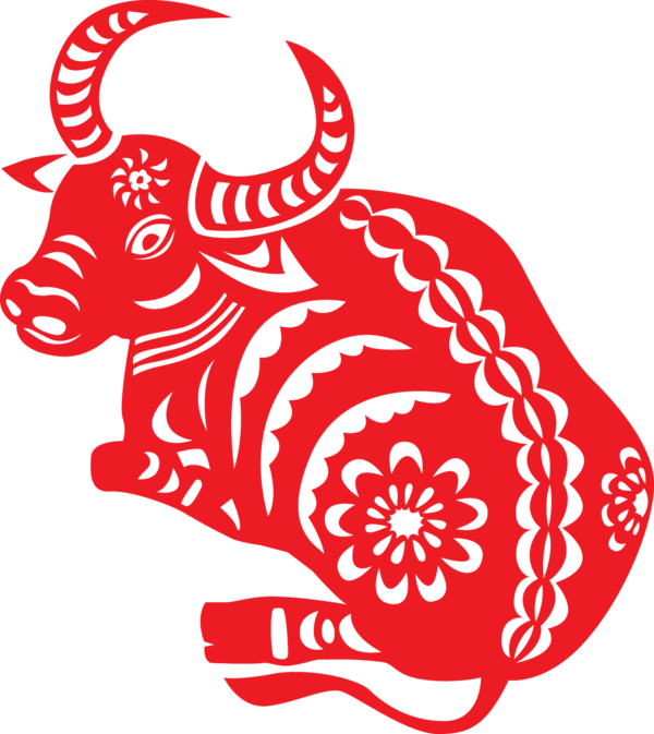 Transparent Papercutting Chinese New Year Chinese Zodiac Red White for New Year