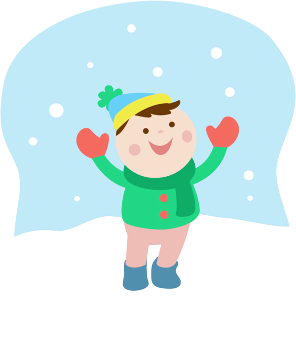Transparent Cartoon Happy Boy Pleased for New Year Party for New Year
