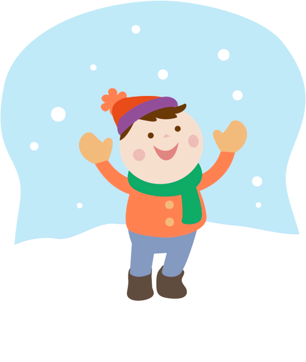 Transparent Cartoon child in the snow cheers for New Year Party for New Year