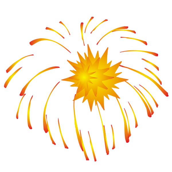 Transparent Fireworks Comics Comic Book Flower Yellow for New Year
