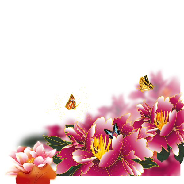 Transparent Midautumn Festival Chinese New Year Floral Design Plant Flora for New Year