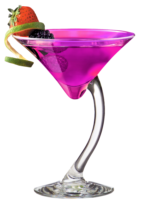Transparent Cocktail Cosmopolitan Martini Non Alcoholic Beverage for New Year