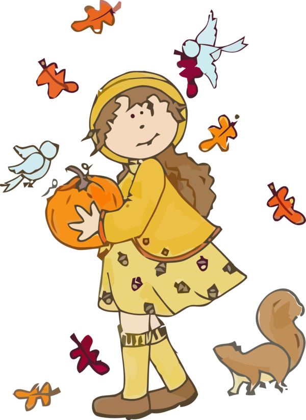 Transparent Thanksgiving Cartoon Playing with kids Happy for Thanksgiving Pumpkin for Thanksgiving