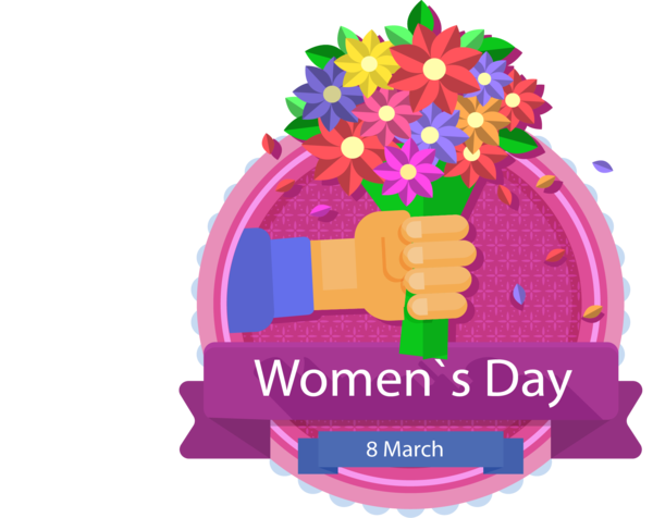 Transparent International Womens Day Flower Woman Pink Toy for International Womens Day