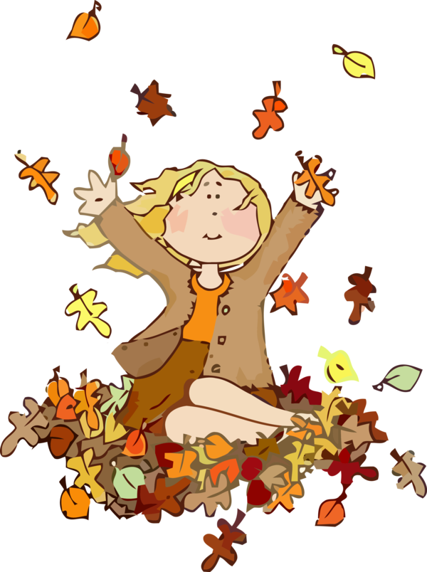 Transparent Thanksgiving Cartoon Autumn for Fall Leaves for Thanksgiving
