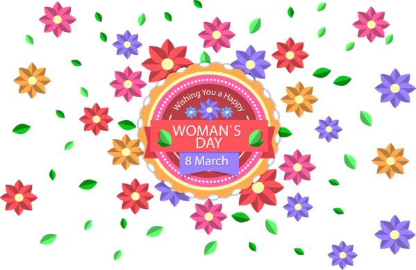 Transparent International Womens Day Poster Woman Petal Flower for International Womens Day