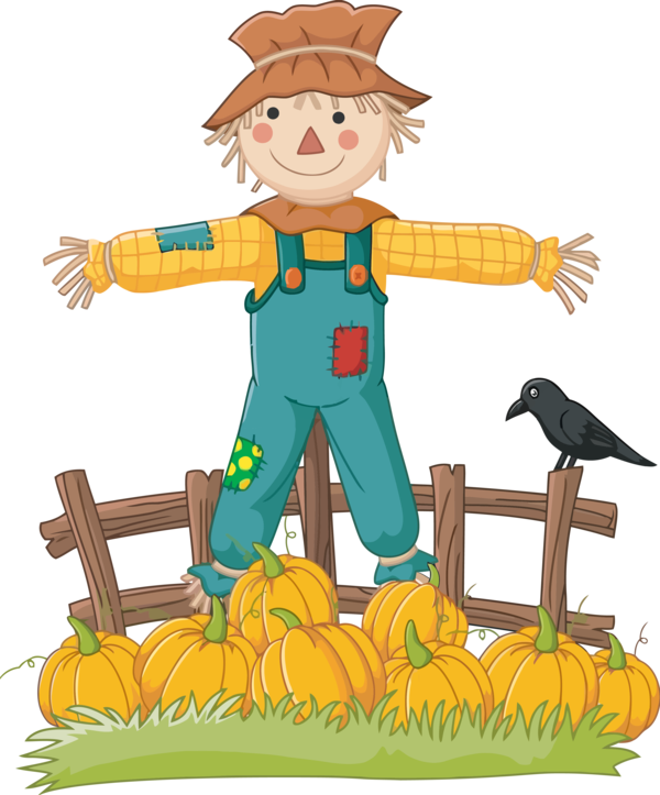 Transparent Thanksgiving Cartoon Scarecrow for Thanksgiving Pumpkin for Thanksgiving