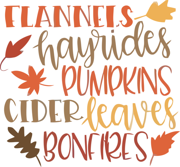 Transparent Thanksgiving Font Text Leaf for Happy Thanksgiving for Thanksgiving