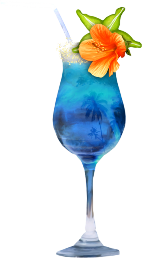 Transparent Cocktail Garnish Mai Tai Sea Breeze Blue Hawaii Blue for New Year