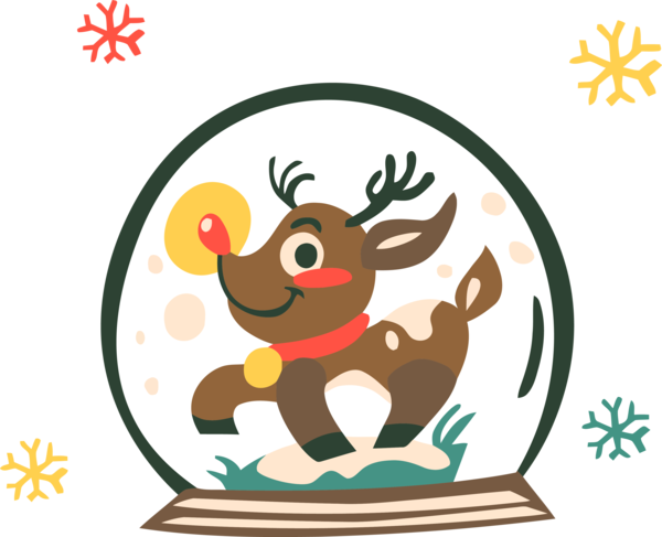 Transparent Christmas Cartoon Deer Reindeer for Merry Christmas for Christmas