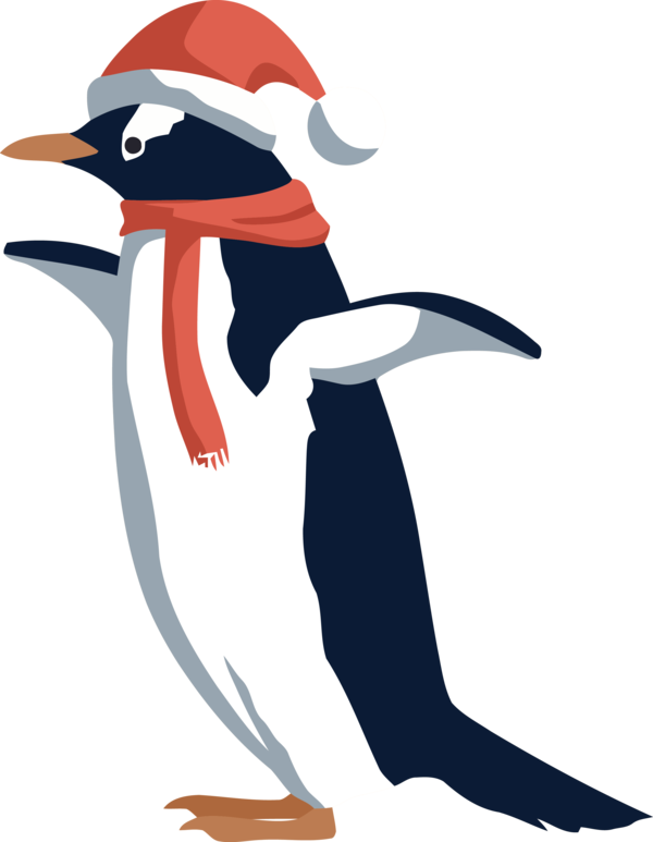 Transparent Christmas Bird Gentoo penguin Cartoon for Merry Christmas for Christmas