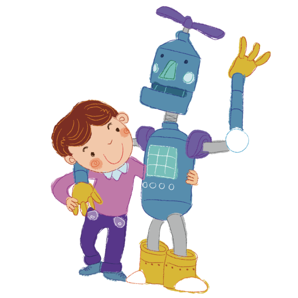 Transparent Robot Child Boy Toddler Material for International Childrens Day