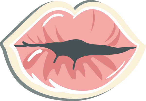 Transparent Lip Mouth Kiss for Valentines Day