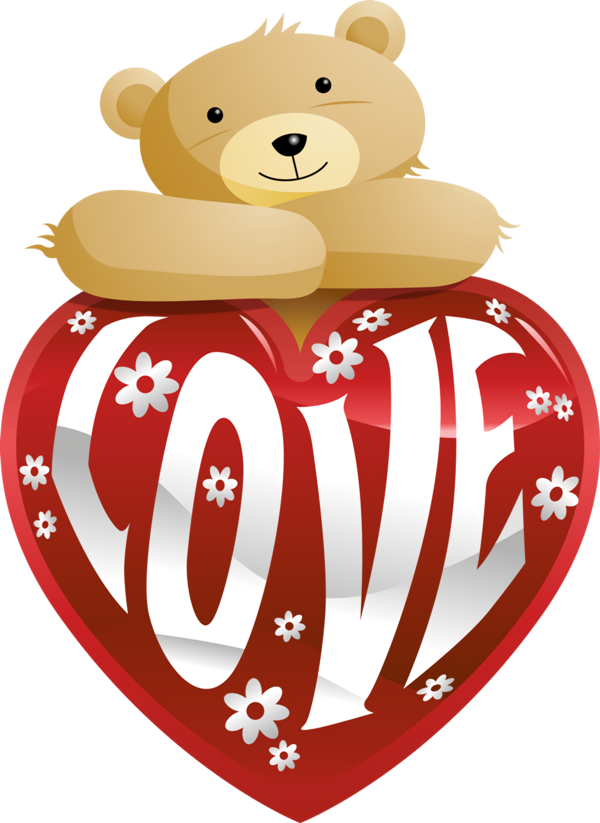Transparent Valentine's Day Cartoon Heart Bear for Teddy Bear for Valentines Day