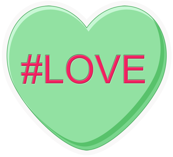 Transparent Logo Love Kiss Green Text for Valentines Day