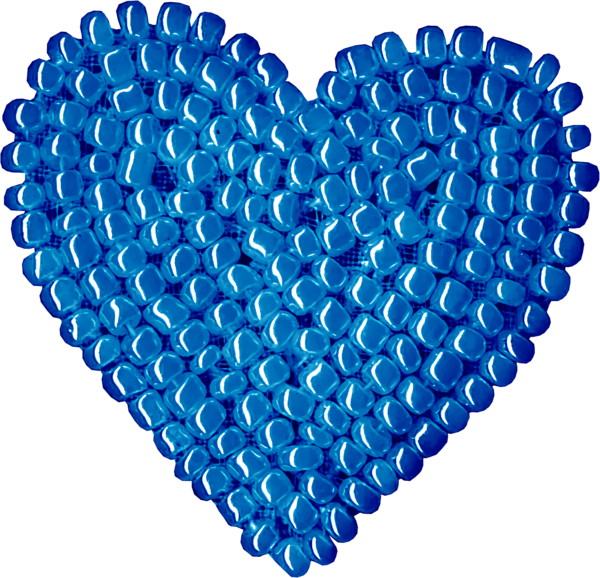 Transparent Valentine's Day Heart Blue Cobalt blue for Valentine Heart for Valentines Day
