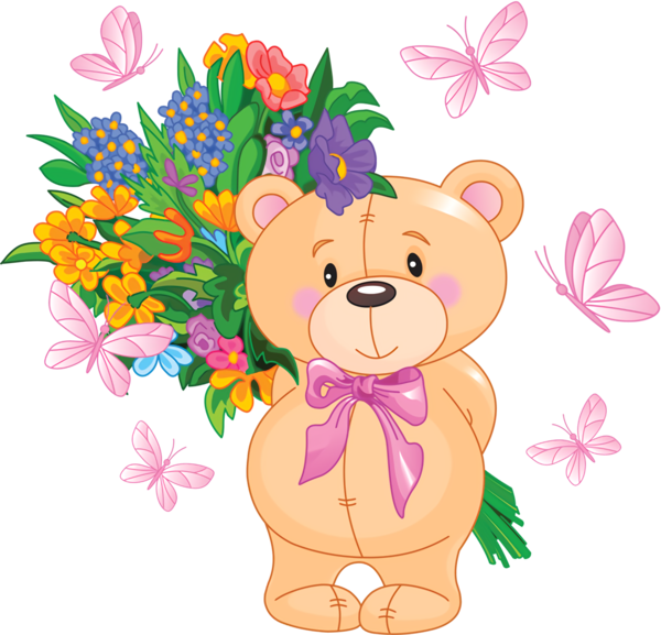 Transparent Valentine's Day Cut flowers Flower Bouquet for Teddy Bear for Valentines Day