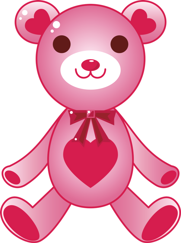 Transparent Valentine's Day Pink Red Magenta for Teddy Bear for Valentines Day