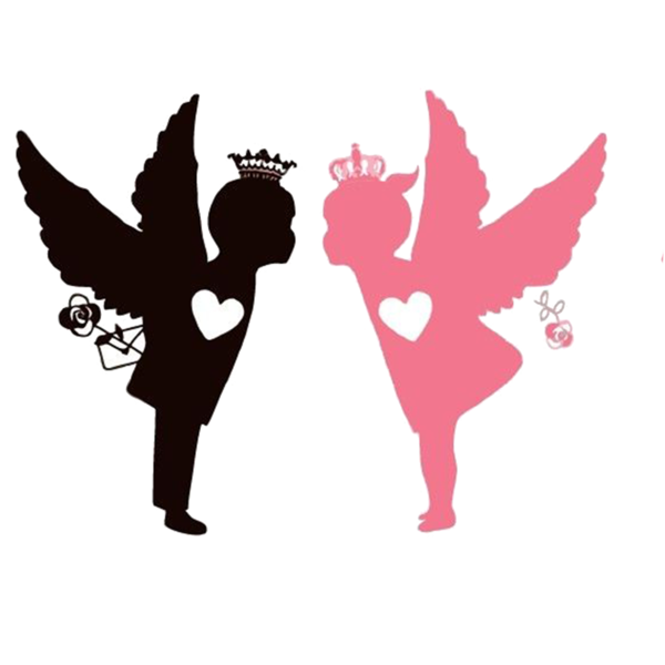 Transparent Falling In Love Love Kiss Pink Silhouette for Valentines Day