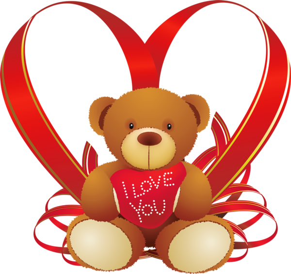 Transparent Valentine's Day Red Teddy bear Heart for Teddy Bear for Valentines Day