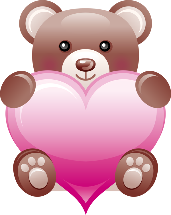 Transparent Valentine's Day Teddy bear Pink Heart for Teddy Bear for Valentines Day