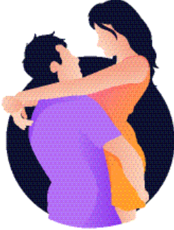 Transparent Girlfriend Boyfriend Couple Cartoon Purple for Valentines Day