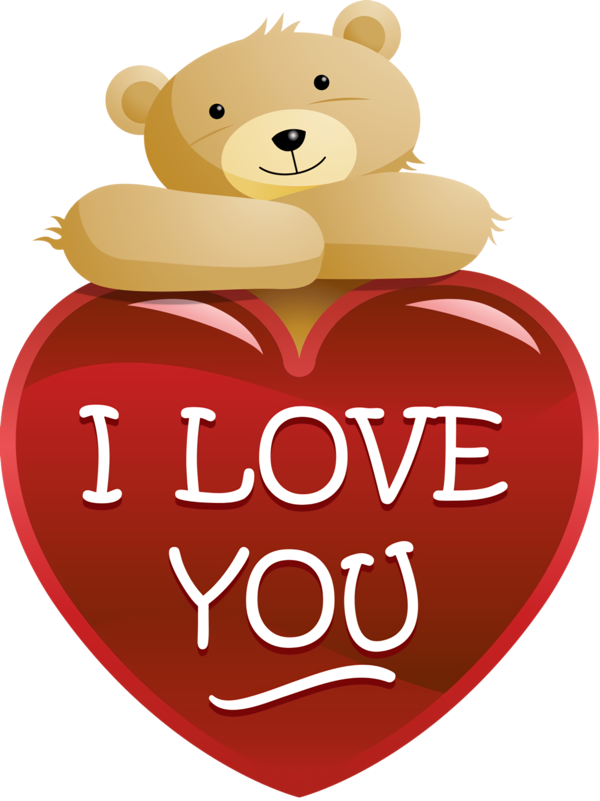 Transparent Valentine's Day Heart Text Teddy bear for Teddy Bear for Valentines Day