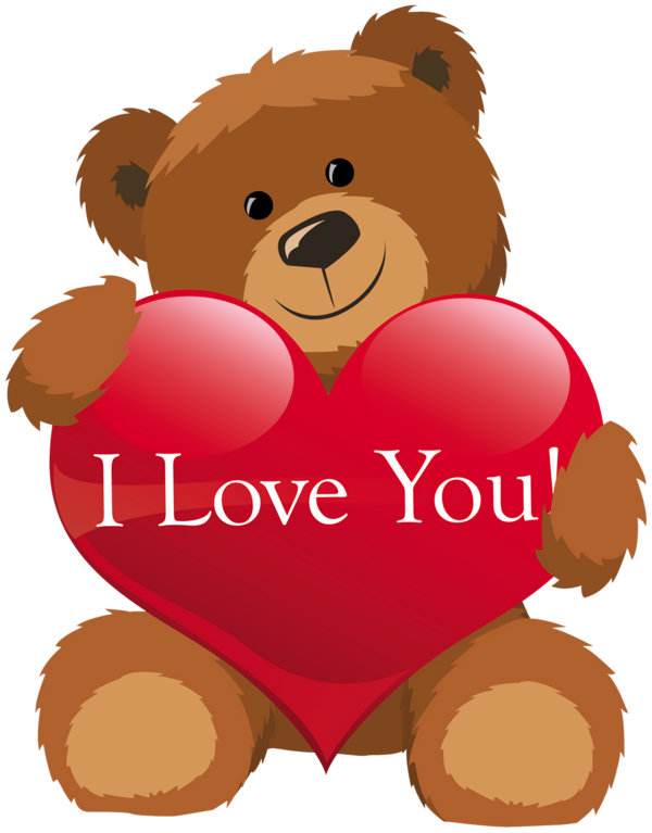 Transparent Valentine's Day Teddy bear Cartoon Heart for Teddy Bear for Valentines Day