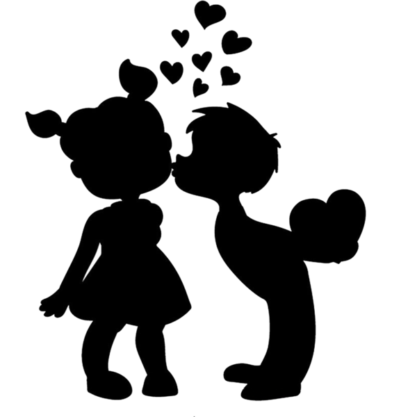 Transparent Silhouette Love Child Friendship for Valentines Day