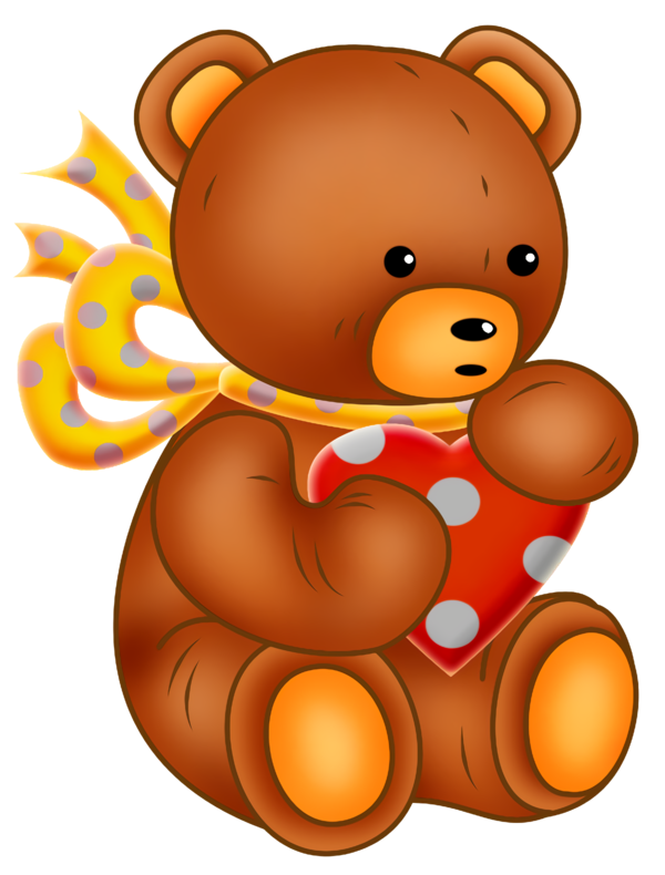 Transparent Valentine's Day Cartoon Teddy bear Orange for Teddy Bear for Valentines Day