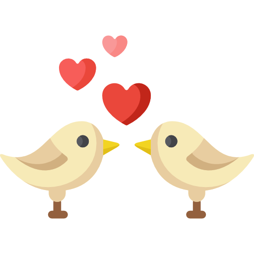 Transparent Kiss Love Web Design Heart Water Bird for Valentines Day