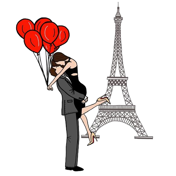 Transparent Eiffel Tower Drawing Cartoon for Valentines Day