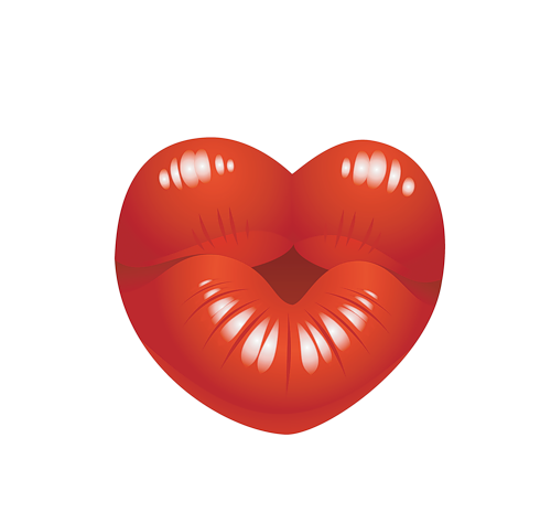 Transparent Heart Kiss Lip Orange for Valentines Day