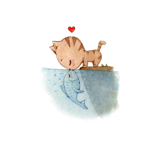 Transparent Cat Kitten Drawing Pink Pig for Valentines Day