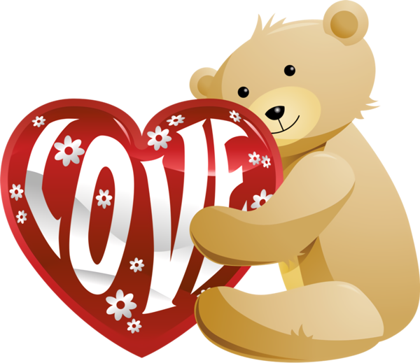 Transparent Valentine's Day Heart Teddy bear Love for Teddy Bear for Valentines Day