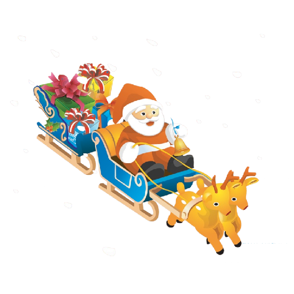 Transparent Vehicle Sled Fictional Character for Christmas