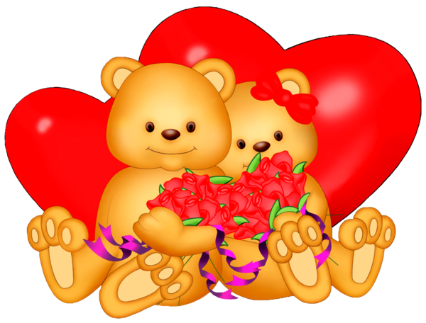 Transparent Valentine's Day Heart Love Cartoon for Teddy Bear for Valentines Day