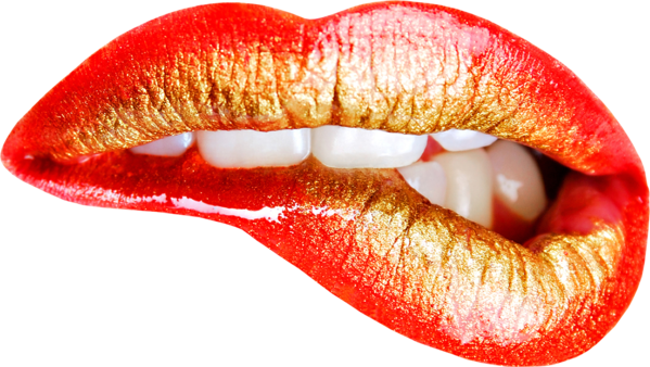 Transparent Lip Mouth Kiss Orange for Valentines Day