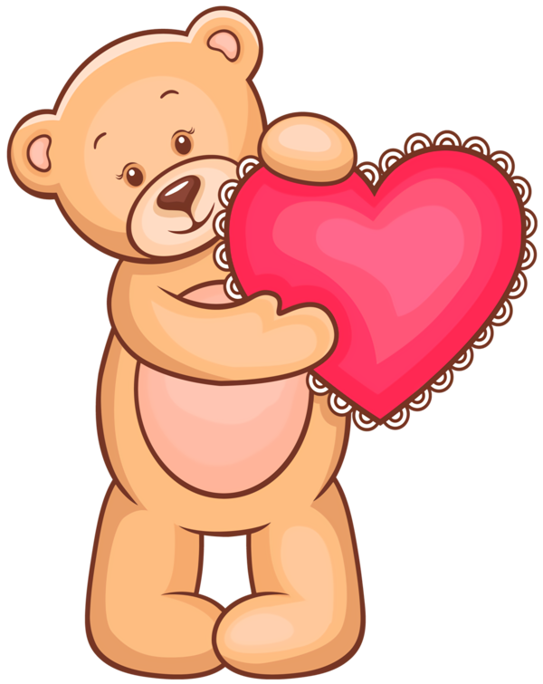 Transparent Valentine's Day Cartoon Cheek Love for Teddy Bear for Valentines Day