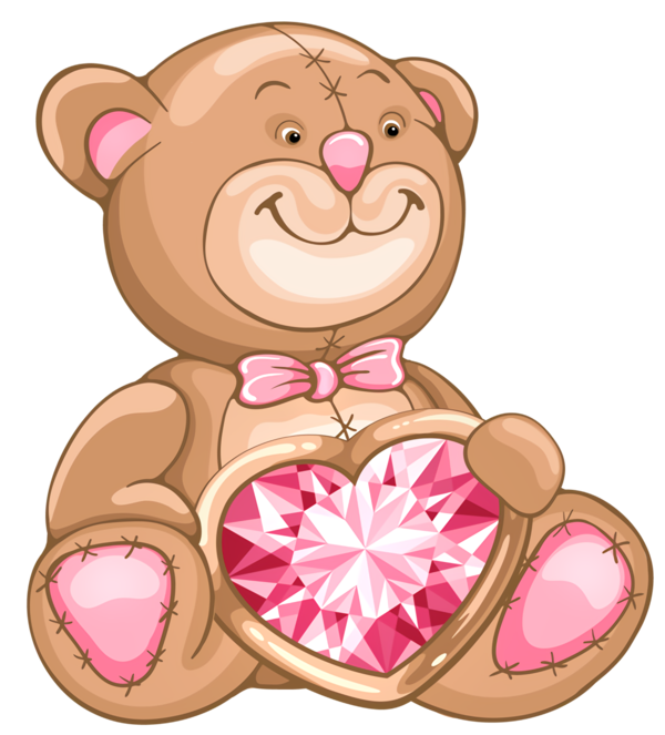Transparent Valentine's Day Pink Teddy bear Cartoon for Teddy Bear for Valentines Day