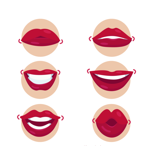 Transparent Lip Mouth Kiss for Valentines Day
