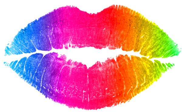 Transparent Drawing Lip Rainbow Petal Magenta for Valentines Day