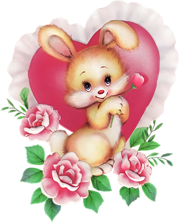 Transparent Valentine's Day Pink Plant Heart for Teddy Bear for Valentines Day