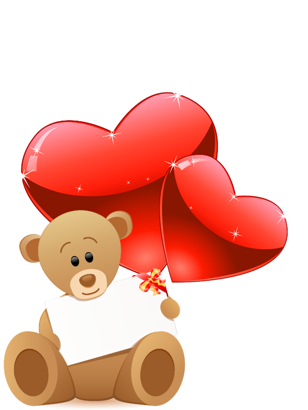 Transparent Valentine's Day Heart Red Love for Teddy Bear for Valentines Day