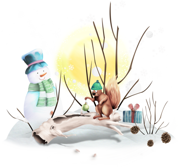 Transparent Snowman Snow Winter Branch Cartoon for Christmas