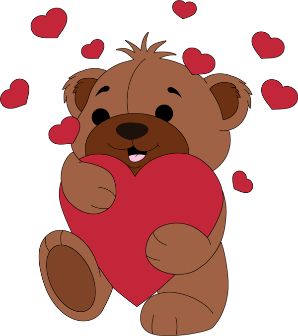 Transparent Valentine's Day Teddy bear Cartoon Pink for Teddy Bear for Valentines Day