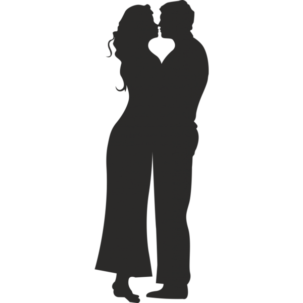 Transparent Silhouette Couple Romance Film Standing Man for Valentines Day